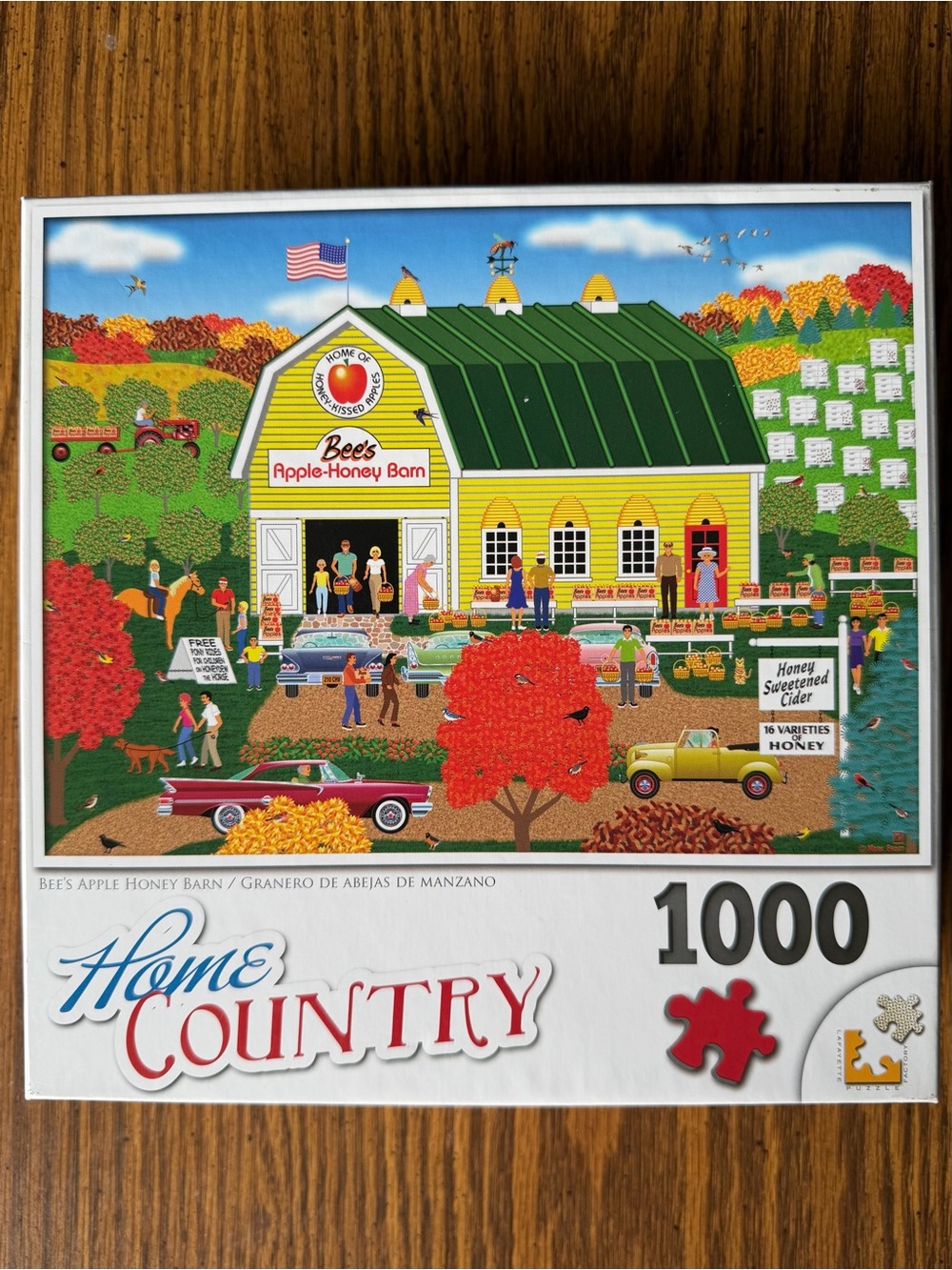 Home Country Puzzle 1000 Pieces COMPLETE Bee's Apple Honey Barn 2016 Mark Frost